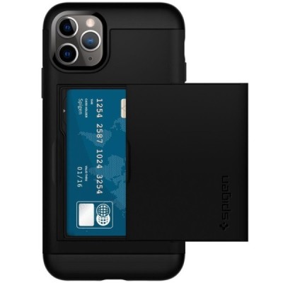 „Spigen“ Slim Armor CS Apple iPhone 11 Pro чёрный твердый силиконовый чехол | Vacins.lv
