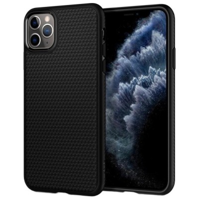 „Spigen“ Liquid Air Apple iPhone 11 Pro Max чёрный твердый силиконовый чехол | Vacins.lv