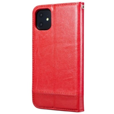 Твердый красный кожаный чехол-книжка для Apple iPhone 11 Pro | Vacins.lv