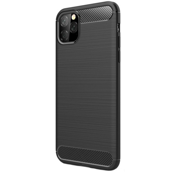 „Carbon“ cieta silikona (TPU) apvalks - melns (iPhone 11 Pro Max)