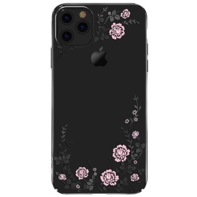 Apple iPhone 11 Pro „Kavaro“ Flowers Swarovski пластиковый прозрачный чёрный чехол с кристаллами | Vacins.lv