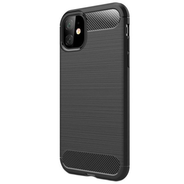 „Carbon“ cieta silikona (TPU) apvalks - melns (iPhone 11)