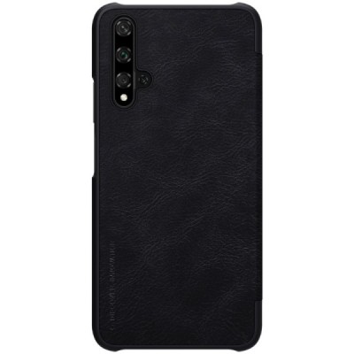 Greznais „Nillkin“ Qin sērijas ādas atvērams melns Huawei Nova 5T (Honor 20) maciņš / Vacins.lv