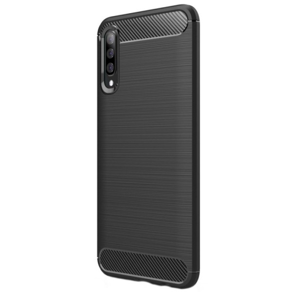 „Carbon“ cieta silikona (TPU) apvalks - melns (Galaxy A70)