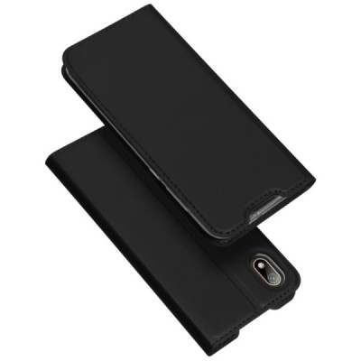 Huawei Y5 2019 (Honor 8S) „Dux Ducis“ Skin sērijas melns ādas atvērams maciņš / Vacins.lv