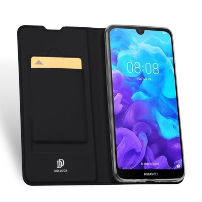 „Dux Ducis“ Skin серии Huawei Y5 2019 (Honor 8S) чёрный кожаный чехол-книжка | Vacins.lv