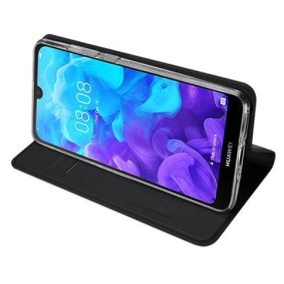 „Dux Ducis“ Skin серии Huawei Y5 2019 (Honor 8S) чёрный кожаный чехол-книжка | Vacins.lv