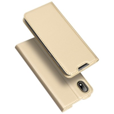 Huawei Y5 2019 (Honor 8S) „Dux Ducis“ Skin sērijas zelta ādas atvērams maciņš / Vacins.lv