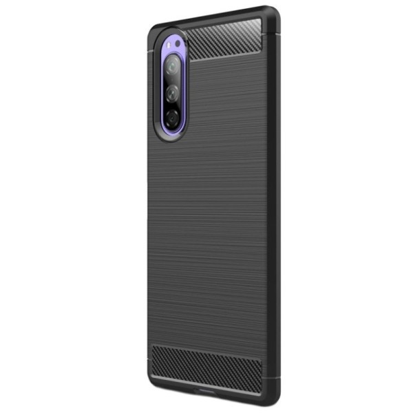 „Mofi“ Carbon cieta silikona (TPU) apvalks - melns (Xperia 5)
