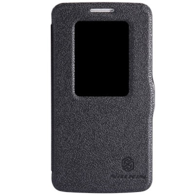 Nillkin Fresh LG G2 mini D620 juodas odinis atverčiamas dėklas / Priedai.lt
