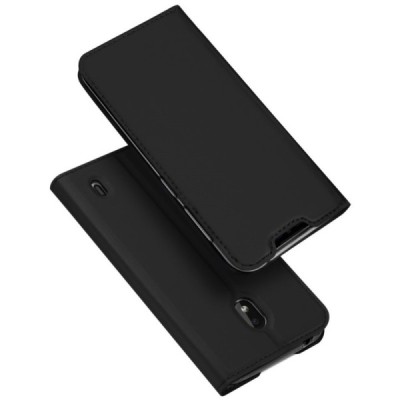 Nokia 2.2 (2019) „Dux Ducis“ Skin sērijas melns ādas atvērams maciņš / Vacins.lv