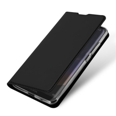„Dux Ducis“ Skin серии Nokia 2.2 (2019) чёрный кожаный чехол-книжка | Vacins.lv