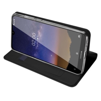 „Dux Ducis“ Skin серии Nokia 2.2 (2019) чёрный кожаный чехол-книжка | Vacins.lv