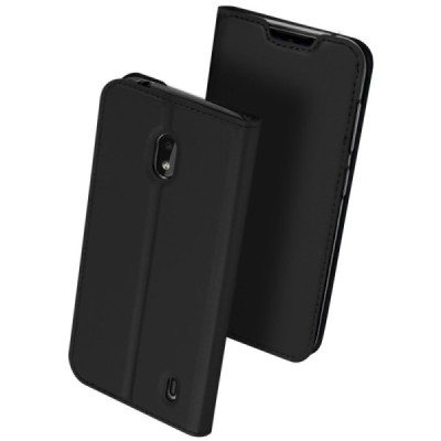 „Dux Ducis“ Skin серии Nokia 2.2 (2019) чёрный кожаный чехол-книжка | Vacins.lv