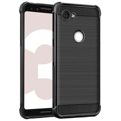 Google Pixel 3a „Imak“ Vega Carbon cieta silikona (TPU) melns apvalks | vacins.lv