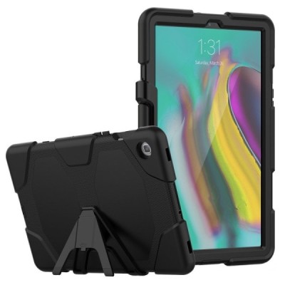 Samsung Galaxy Tab S5e (T720, T725) усиленный защитный твердый чехол чёрного цвета | Vacins.lv