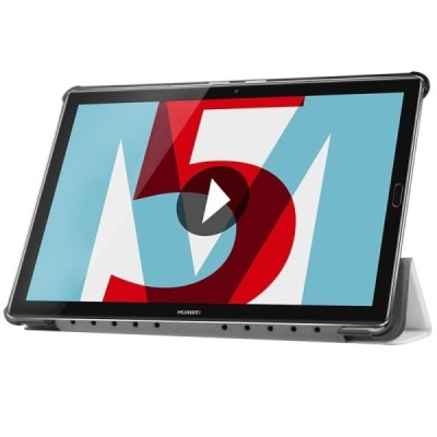 Huawei MediaPad M5 10.8 (MediaPad M5 10 Pro) белый кожаный чехол-книжка (складной) | Vacins.lv