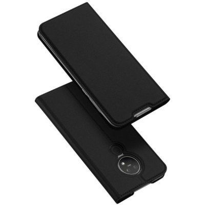 „Dux Ducis“ Skin серии Nokia 7.2 (Nokia 6.2) чёрный кожаный чехол-книжка | Vacins.lv