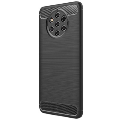 Nokia 9 PureView „Carbon“ cieta silikona (TPU) melns apvalks / vacins.lv