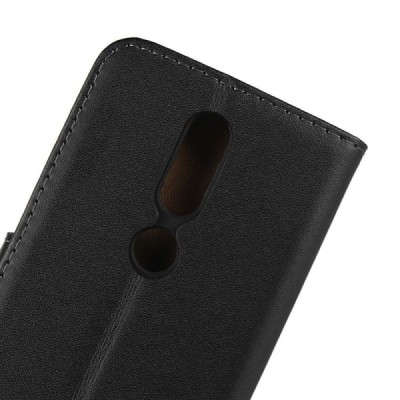 Nokia 4.2 (2019) „Casual“ atvēramais ādas melns maciņš (maks) / Vacins.lv