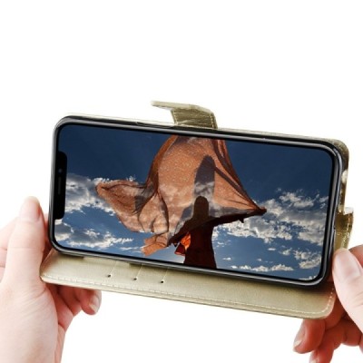 Nokia 7.2 (Nokia 6.2) sērijas zelta ādas atvērams maciņš / Vacins.lv