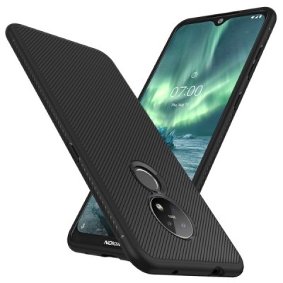 Nokia 7.2 (Nokia 6.2) „Fashion“ твердый чёрный силиконовый чехол | Vacins.lv