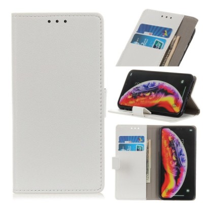 LG K40 открываемый белый кожаный чехол - книжка | Vacins.lv