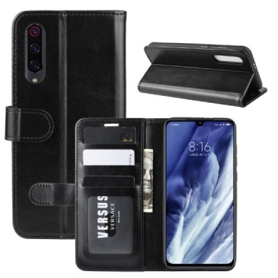 Xiaomi Mi 9 Pro открываемый чёрный кожаный чехол - книжка | Vacins.lv