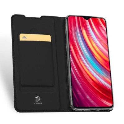 „Dux Ducis“ Skin серии Xiaomi Redmi Note 8 Pro чёрный кожаный чехол-книжка | Vacins.lv