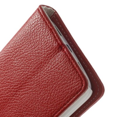 LG G2 mini D620 atvēramais sarkans ādas Lychee futrālis - maciņš / Vacins.lv