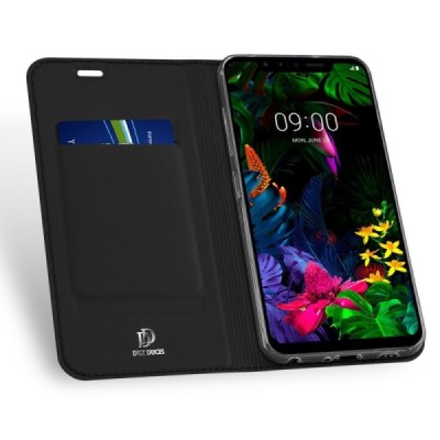 „Dux Ducis“ Skin серии LG G8s чёрный кожаный чехол-книжка | Vacins.lv