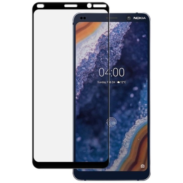 „Imak“ Tempered Glass pilnīgi aizsedzams ekrāna aizsargstikls 0.2 mm - melns (Nokia 9 PureView)