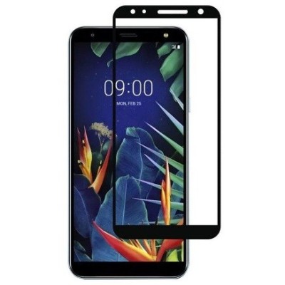 LG K40 „Rurihai“ Tempered Glass melns ekrāna aizsargstikls / Vacins.lv