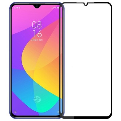 Xiaomi Mi A3 (Mi CC9e) „Rurihai“ Tempered Glass melns ekrāna aizsargstikls / Vacins.lv