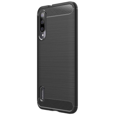 Xiaomi Mi A3 (Mi CC9e) „Carbon“ твердый силиконовый чехол (TPU) - черный | Vacins.lv