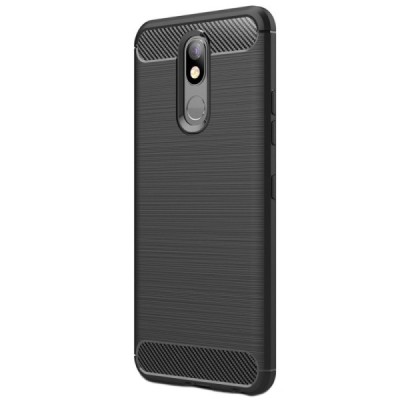 LG K40 „Carbon“ твердый силиконовый чехол (TPU) - черный | Vacins.lv