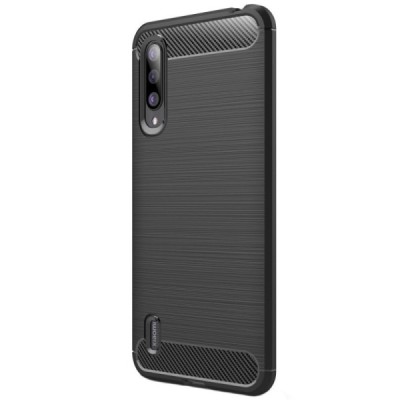 Xiaomi Mi 9 Lite „Carbon“ твердый силиконовый чехол (TPU) - черный | Vacins.lv