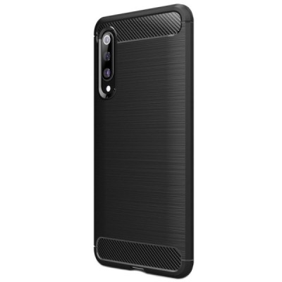 Xiaomi Mi 9 Pro „Carbon“ твердый силиконовый чехол (TPU) - черный | Vacins.lv