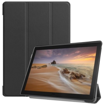 Lenovo Tab E10 (TB-X104F) чёрный кожаный чехол-книжка (складной) | Vacins.lv