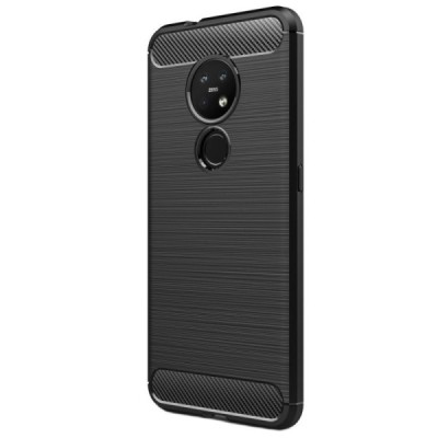 Nokia 7.2 (Nokia 6.2) „Carbon“ твердый силиконовый чехол (TPU) - черный | Vacins.lv