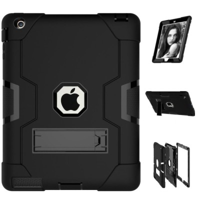 Apple iPad 2 / 3 / 4 pastiprinātas aizsardzības melns vāciņš | Vacins.lv