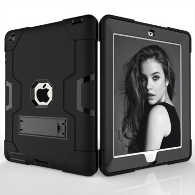 Apple iPad 2 / 3 / 4 pastiprinātas aizsardzības melns vāciņš | Vacins.lv