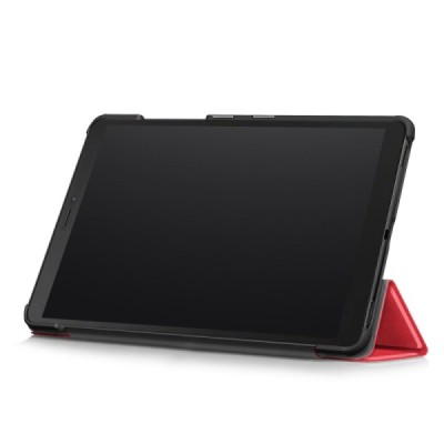 Samsung Galaxy Tab A 8.0 (T290, T295) красный кожаный чехол-книжка (складной) | Vacins.lv