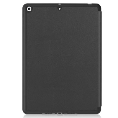 Apple iPad 10.2 (2019) atvēramais melns maciņš - maks ar vietu, kur ielikt stylus | Vacins.lv