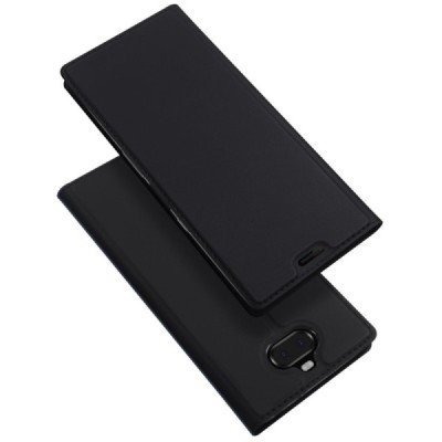 Sony Xperia 10 (XA3) „Dux Ducis“ Skin серии чёрный кожаный чехол-книжка | Vacins.lv