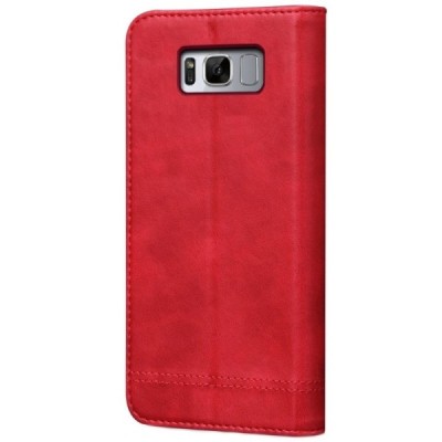 Samsung Galaxy A50 A505F (A50s A507F, A30s A307F) „Deluxe“ ādas atvēramais sarkans maciņš (maks) / Vacins.lv