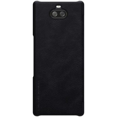 Greznais „Nillkin“ Qin sērijas ādas atvērams melns Sony Xperia 10 (XA3) maciņš (maks) / Vacins.lv