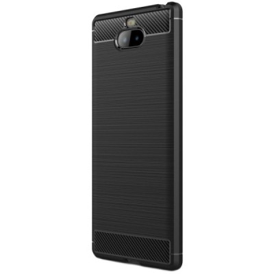 Sony Xperia 10 (XA3) „Carbon“ твердый силиконовый чехол (TPU) - черный | Vacins.lv