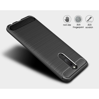 Xiaomi Redmi 8 (Redmi 8A) „Carbon“ твердый силиконовый чехол (TPU) - черный | Vacins.lv