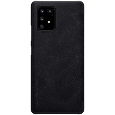 Greznais Nillkin Qin sērijas ādas atvērams melns Samsung Galaxy S10 Lite (G970) vāciņš | Vacins.lv